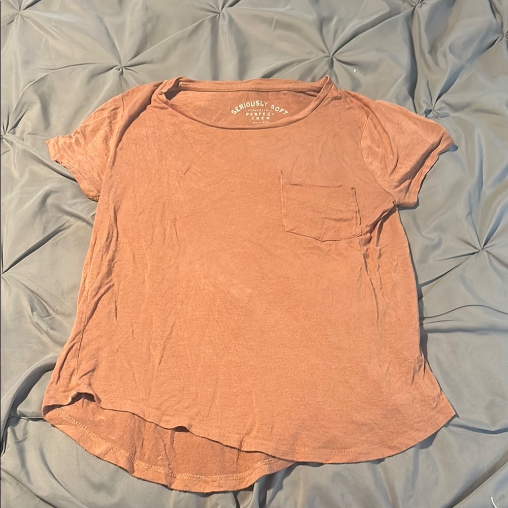 Aeropostale Orange Relaxed Asymmetrical T-Shirt